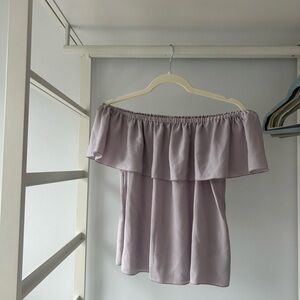 Aritzia Lavender Off-Shoulder Blouse